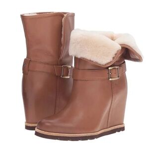 UGG ELLECIA BLACK CUFF WEDGE
BOOTS